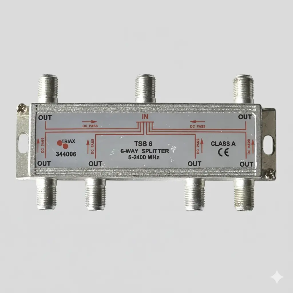 6-Way Power Passing F-Splitter