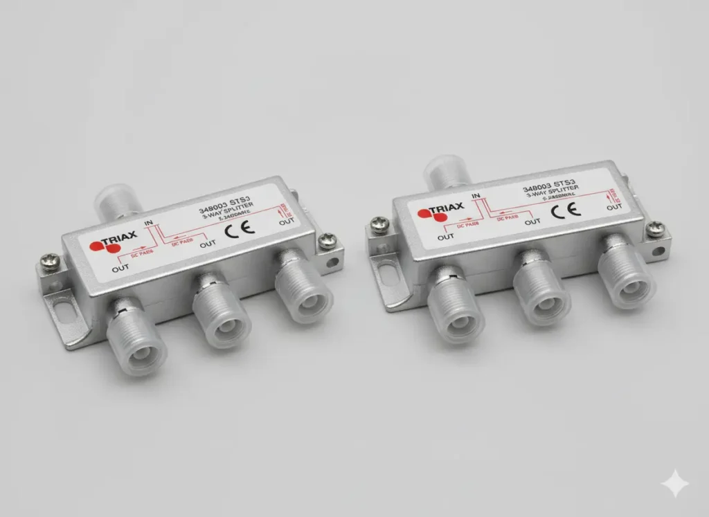 Triax SCS-3 3-Way Power Passing F-Splitter