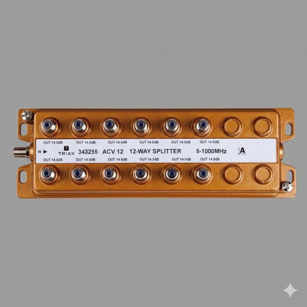 12 Way Splitter 5-1000 Mhz, All ports ACDC blocked at inner conductor