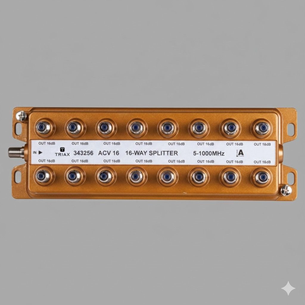 16 Way Splitter 5-1000 Mhz, All ports ACDC blocked at inner conductor