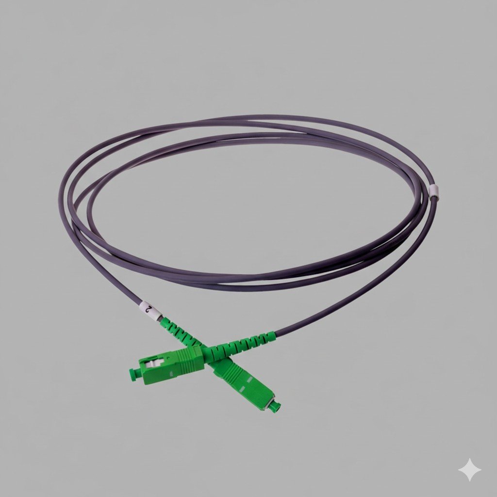 High‑performance TRIAX SC/APC‑SC/APC fibre patch cord delivers stable singlemode optical connectivity with LSZH jacket and SC/APC connectors for efficient network setups.