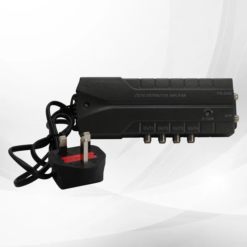 TRIAX LTE 700, 4 Way Distribution Amp, 2 In 4 Out, Variable Gain 0-10dB, Switchable Line Power