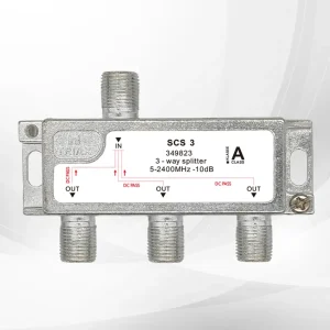 TRIAX 3 Way Splitter 5-2400 Mhz, Through Power Outputs to Input