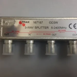 Triax 3-Way Power Passing F-Splitter